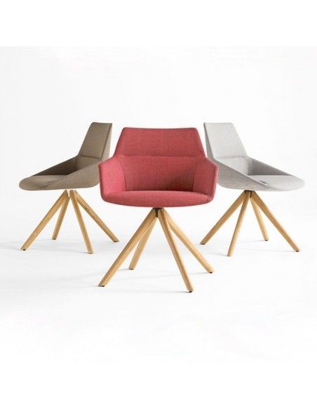 Sillas confidente Dunas XS de Inclass con base madera