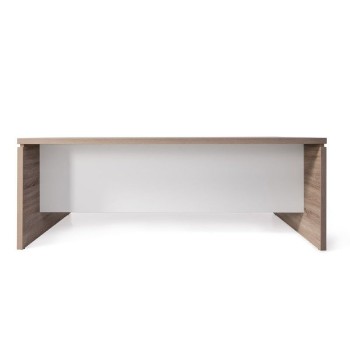 Mesa despacho serie G3 de JGorbe en olmo con faldón color blanco