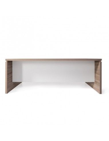 Mesa despacho serie G3 de JGorbe en olmo con faldón color blanco
