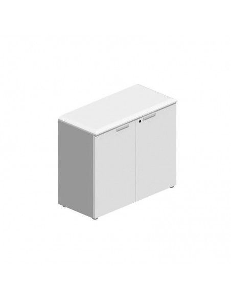 Armarios de oficina bajos serie Benelux y Líder de JGorbe en blanco