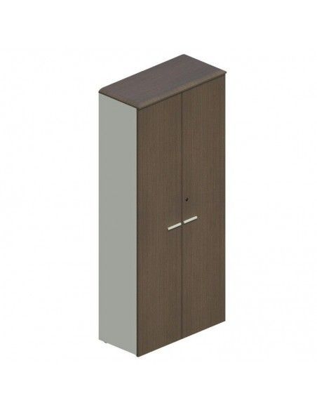Armario oficina alto con puertas y cerradura para despacho de JGorbe en color nogal oscuro Armario oficina alto con puertas y cerradura para despacho de JGorbe en color nogal oscuro