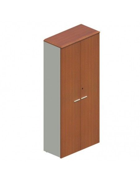 Armario oficina alto con puertas y cerradura para despacho de JGorbe en color olmo oscuro