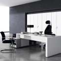 Mesa despacho blanca serie Líder de JGorbe