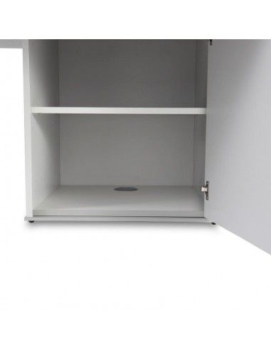 detalle armario de mesa de reuniones ovalada Líder de JGorbe en blanco detalle armario de mesa de reuniones ovalada Líder de JGorbe en blanco
