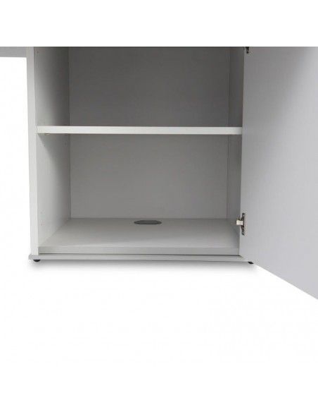 detalle armario de mesa de reuniones ovalada Líder de JGorbe en blanco detalle armario de mesa de reuniones ovalada Líder de JGorbe en blanco