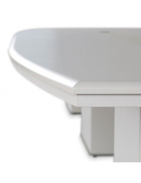 detalle tablero de mesa de reuniones ovalada Líder de JGorbe en blanco detalle tablero de mesa de reuniones ovalada Líder de JGorbe en blanco