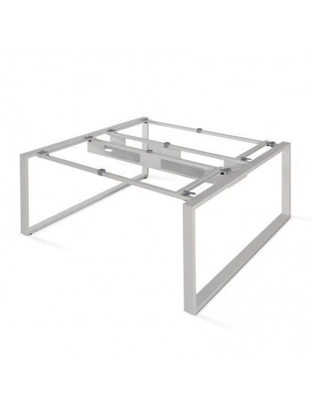 Estructura metálica de mesa oficina multipuesto Skala de JGorbe en color gris aluminio Estructura metálica de mesa oficina multipuesto Skala de JGorbe en color gris aluminio