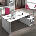 Mesa despacho con mueble auxiliar serie Omega de JGorbe en blanco