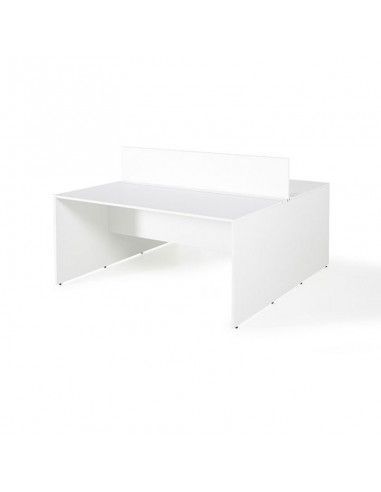 Mesa oficina multipuesto con separador de JGorbe en color blanco Mesa oficina multipuesto con separador de JGorbe en color blanco