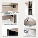 Detalle pasacables mesa despacho G3 de JGorbe en blanco y arena