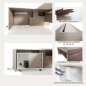 Detalle pasacables de mesa despacho G3 Premium de Jgorbe