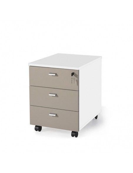 Cajonera oficina 3 cajones serie G3 de jgorbe en blanco y arena