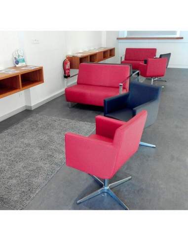 Sillon oficina Brooklyn de Dileoffice en polipiel roja