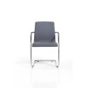 Silla confidente Custom de Dileoffice con base patín en gris