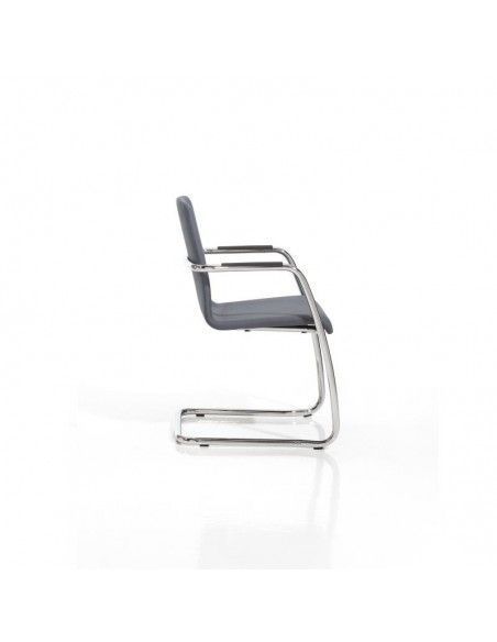 Silla confidente Custom de Dileoffice con base patín en gris Silla confidente Custom de Dileoffice con base patín en gris