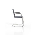 Silla confidente Custom de Dileoffice con base patín en gris