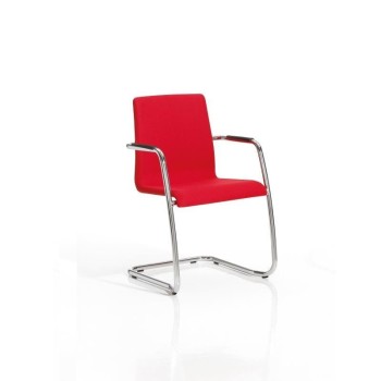 Silla confidente Custom de Dileoffice con base patín rojo