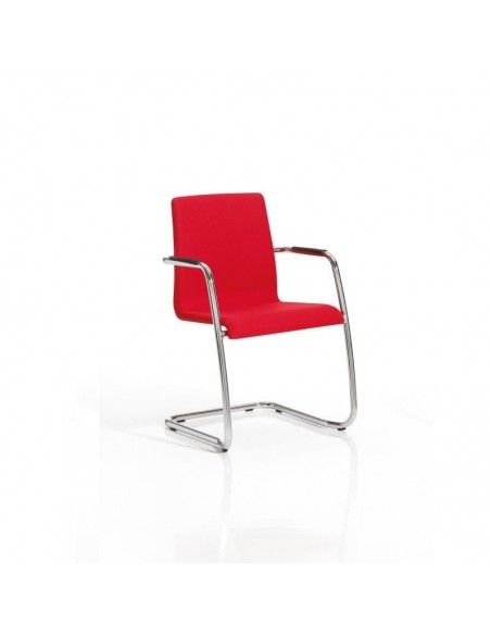 Silla confidente Custom de Dileoffice con base patín en rojo Silla confidente Custom de Dileoffice con base patín en rojo