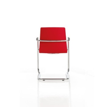 Silla confidente Custom de Dileoffice con base patín en rojo