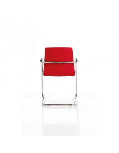 Silla confidente Custom de Dileoffice con base patín en rojo Silla confidente Custom de Dileoffice con base patín en rojo