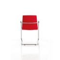Silla confidente Custom de Dileoffice con base patín en rojo