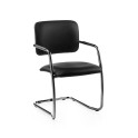 Silla confidente modelo Confident de Dileoffice en polipiel negra