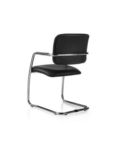 Silla confidente modelo Confident de Dileoffice en polipiel negra Silla confidente modelo Confident de Dileoffice en polipiel negra
