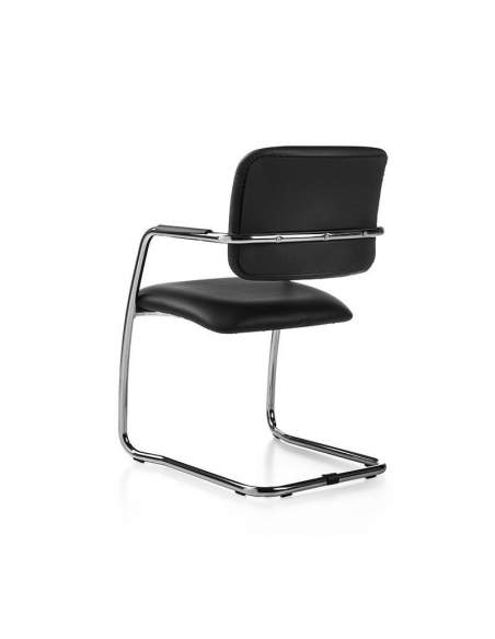Silla confidente modelo Confident de Dileoffice en polipiel negra Silla confidente modelo Confident de Dileoffice en polipiel negra