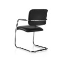 Silla confidente modelo Confident de Dileoffice en polipiel negra