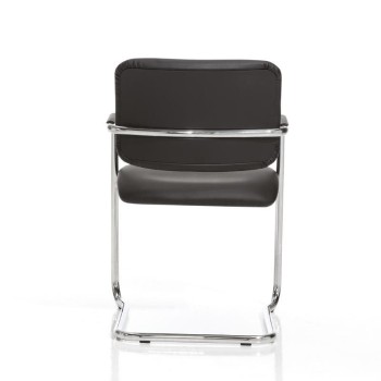 Silla confidente modelo Confident de Dileoffice en polipiel negra