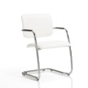 Silla confidente modelo Confident de Dileoffice en polipiel blanca