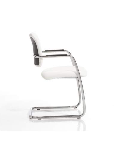 Silla confidente modelo Confident de Dileoffice en polipiel blanca Silla confidente modelo Confident de Dileoffice en polipiel blanca