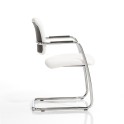 Silla confidente modelo Confident de Dileoffice en polipiel blanca