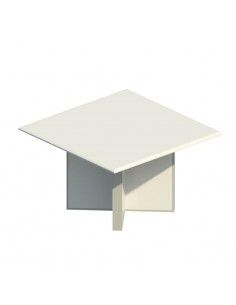 Mesa de reuniones cuadrada serie Líder de JGorbe en blanco