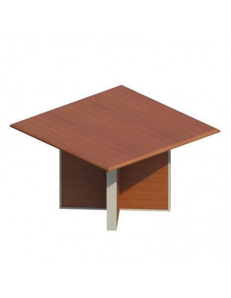 Mesa de reuniones cuadrada serie Líder de JGorbe en olmo oscuro