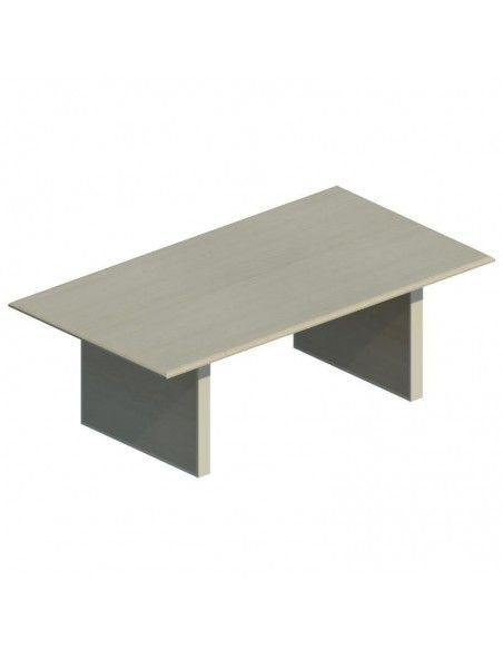 Mesa de juntas tablero cuadrado o rectangular con pata metálica, Serie  valencia