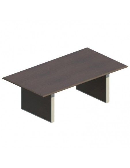 Mesa de reuniones rectangular serie Líder de JGorbe en nogal oscuro