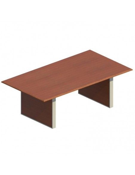 Mesa de reuniones rectangular serie Líder de JGorbe en olmo oscuro