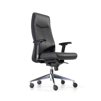 Sillon direccion XL de Dileoffice en piel negra