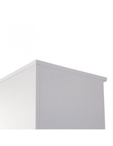 Detalle trasera y techo de armario oficina con estantes de JGorbe en color blanco Detalle trasera y techo de armario oficina con estantes de JGorbe en color blanco