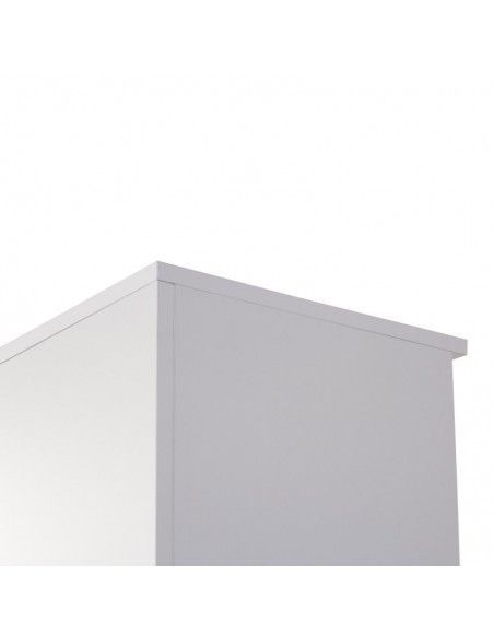Detalle trasera y techo de armario oficina con estantes de JGorbe en color blanco Detalle trasera y techo de armario oficina con estantes de JGorbe en color blanco