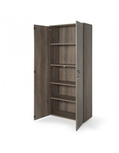 Armario oficina con llave alto de madera de JGorbe con cerradura y estantes en color 
