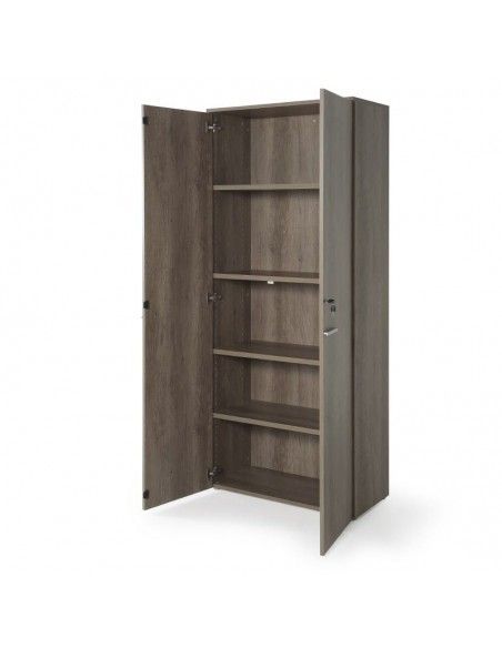 Armario oficina con llave alto de madera de JGorbe con cerradura y estantes en color 