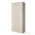 Armario oficina con llave alto de madera de JGorbe con cerradura y estantes en color acacia