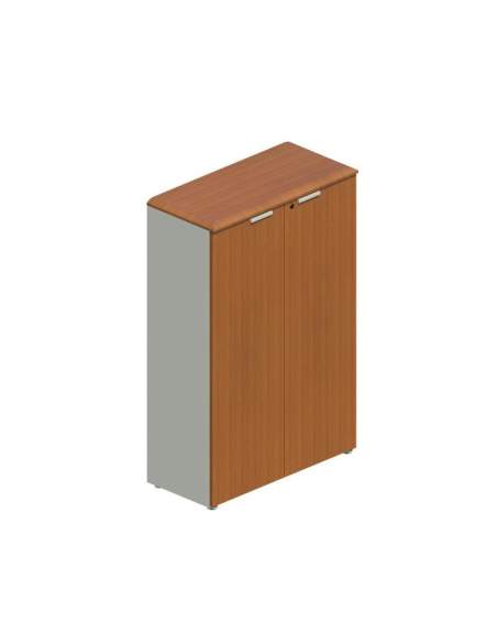 Armarios oficina con puertas y cerradura para series Líder y Benelux de JGorbe en olmo oscuro