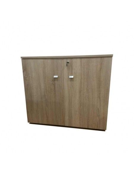Armario oficina altura mesa con puertas y cerradura de JGorbe en color olmo claro Armario oficina altura mesa con puertas y cerradura de JGorbe en color olmo claro