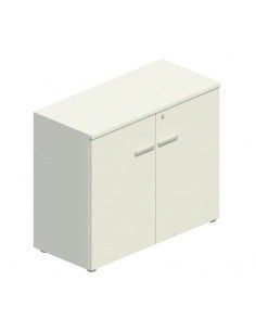Armario oficina altura mesa con puertas y cerradura de JGorbe en color olmo claro 2
