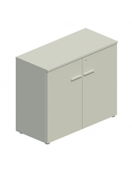 Armario oficina bajo con puertas y cerradura de JGorbe en color gris claro Armario oficina bajo con puertas y cerradura de JGorbe en color gris claro