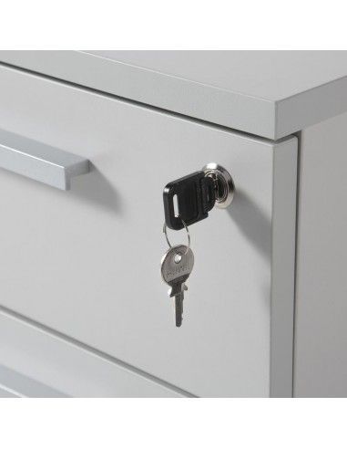 detalle cerradura cajonera escritorio de 3 cajones de JGorbe detalle cerradura cajonera escritorio de 3 cajones de JGorbe