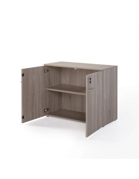 Armario oficina bajo con puertas de JGorbe en olmo claro